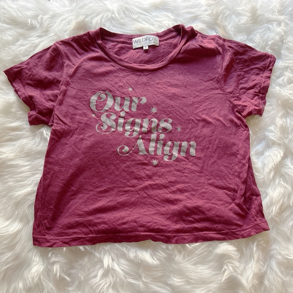 Wildfox “Our Stars Align” Cropped Tee